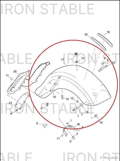 Harley-Davidson Fender Assembly, Rr, Solid