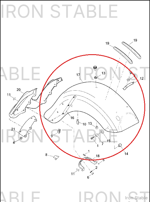Harley-Davidson Fender Assembly, Rr, Solid