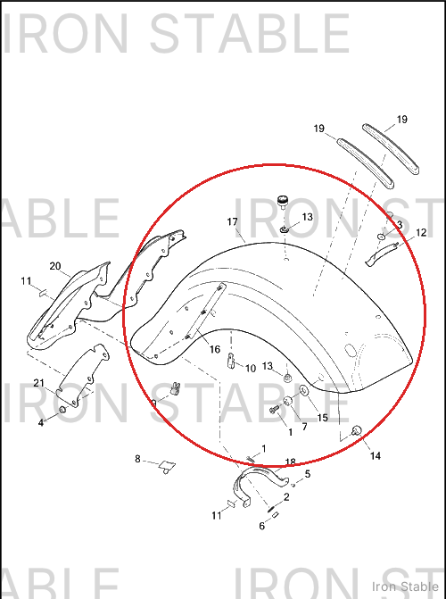 Harley-Davidson Fender Assembly, Rr, Solid
