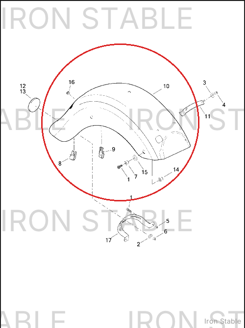 Harley-Davidson Fender Assembly, Rr, Solid