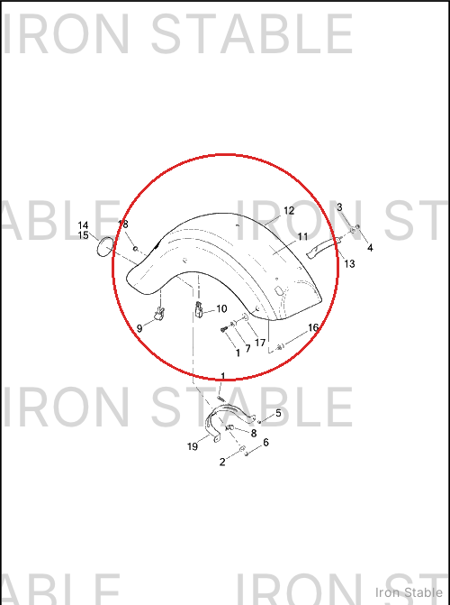 Harley-Davidson Fender Assembly, Rr, Solid