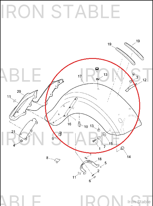Harley-Davidson Fender Assembly, Rr, Solid