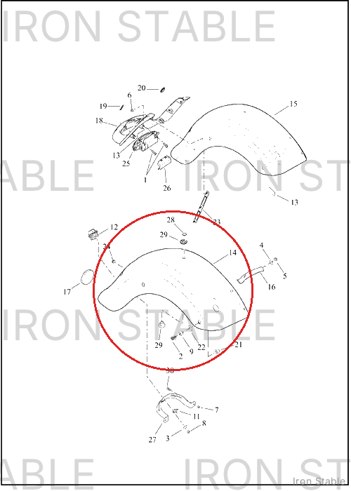 Harley-Davidson Fender, Rr, Sub-Assembly, Prime