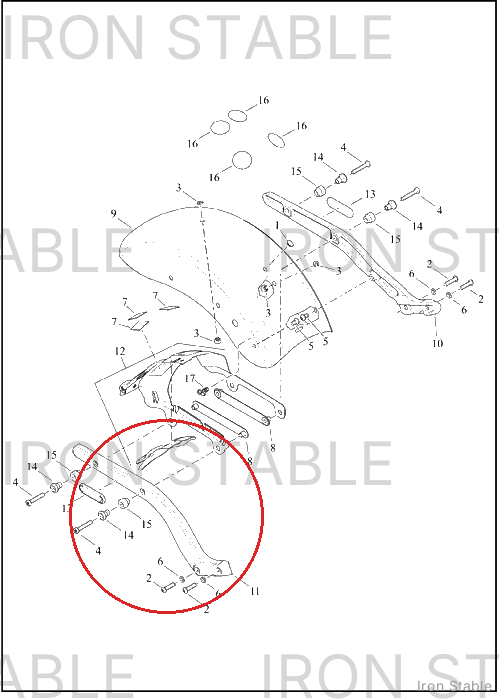Harley-Davidson Support, Rr Fnd, Rh