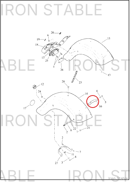 Harley-Davidson Fender, Rr, Stud, Plate, Seatmount
