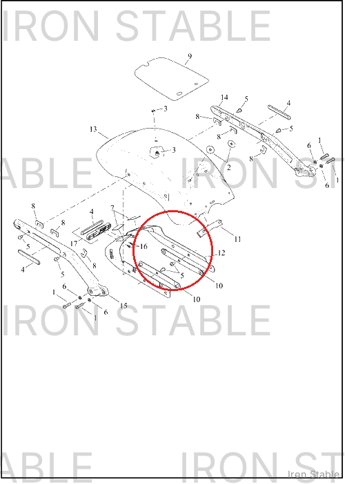 Harley-Davidson Support, Rr Fnd, Inner Supt