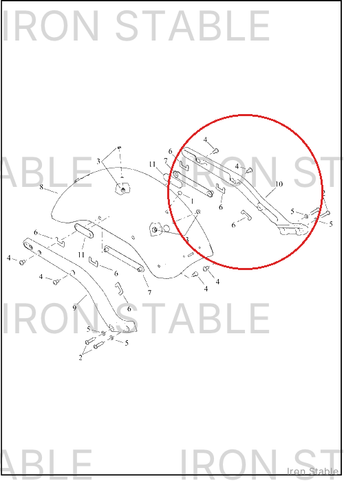 Harley-Davidson Support, Rr Fnd, Lh, Wrkle, Blk