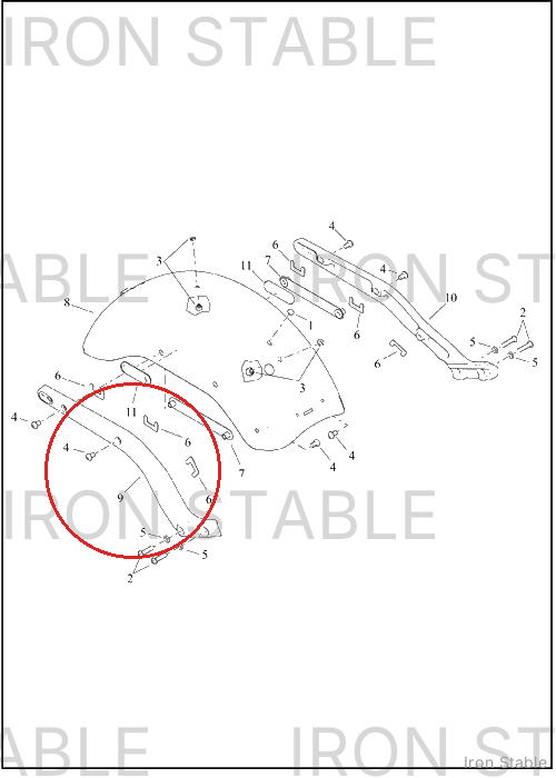Harley-Davidson Support, Rr Fnd, Rh, Wrkle, Blk