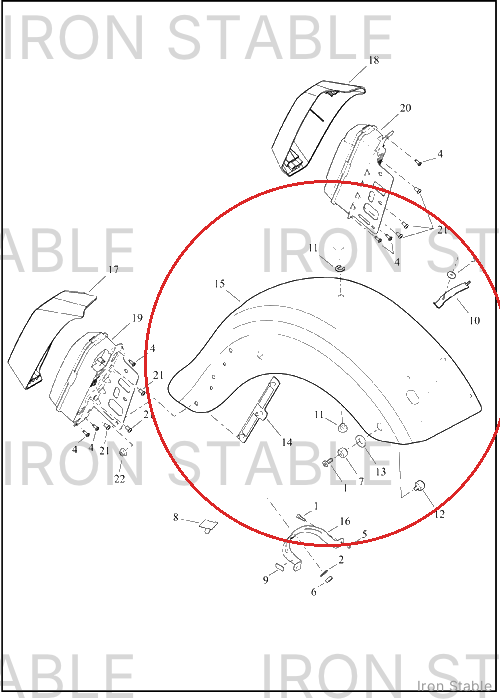 Harley-Davidson Fender, Rr, Solid