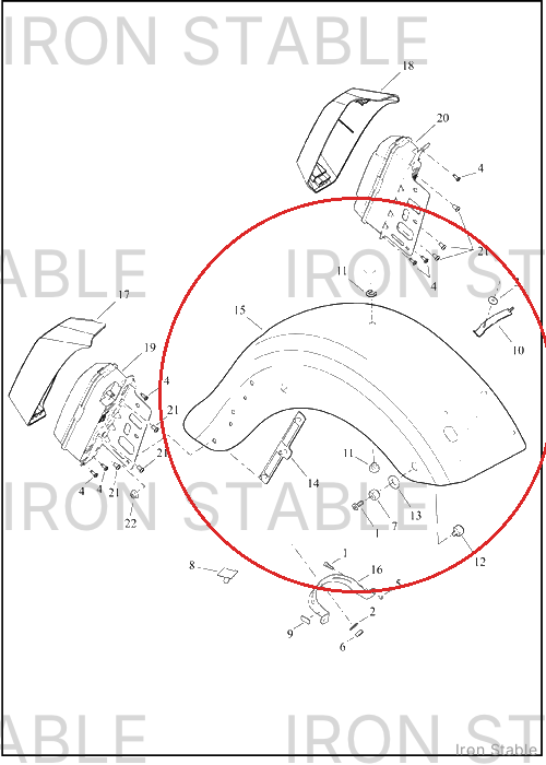 Harley-Davidson Fender, Rr, Solid