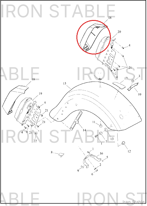 Harley-Davidson Fender, Rr, Trim, Light Hsg, Rh, Sl