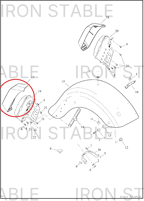 Harley-Davidson Fender, Rr, Trim, Light Hsg, Rh, Sl
