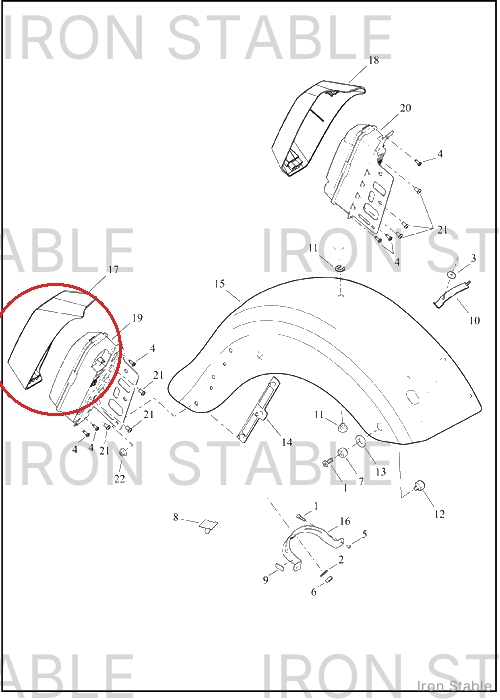 Harley-Davidson Fender, Rr, Trim, Light, Rh