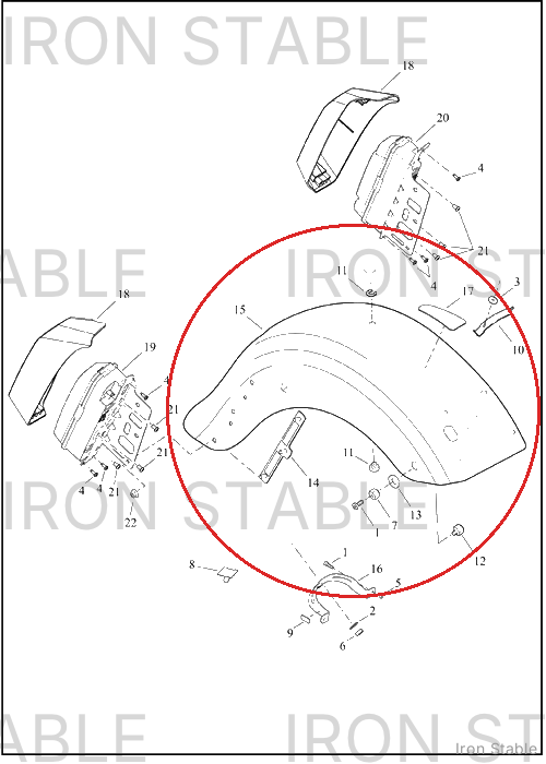 Harley-Davidson Fender, Rr, Sub-Assembly, Solid