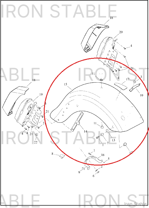 Harley-Davidson Fender, Rr, Sub-Assembly, Solid