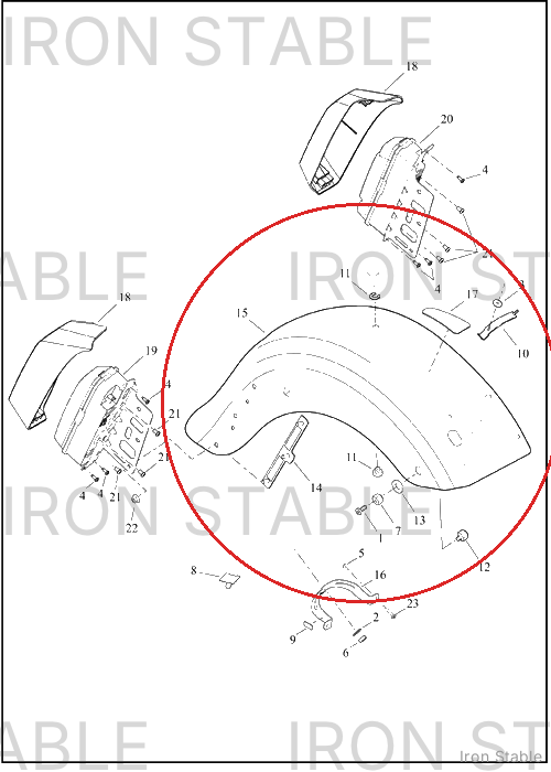 Harley-Davidson Fender, Rr, Sub-Assembly, Solid