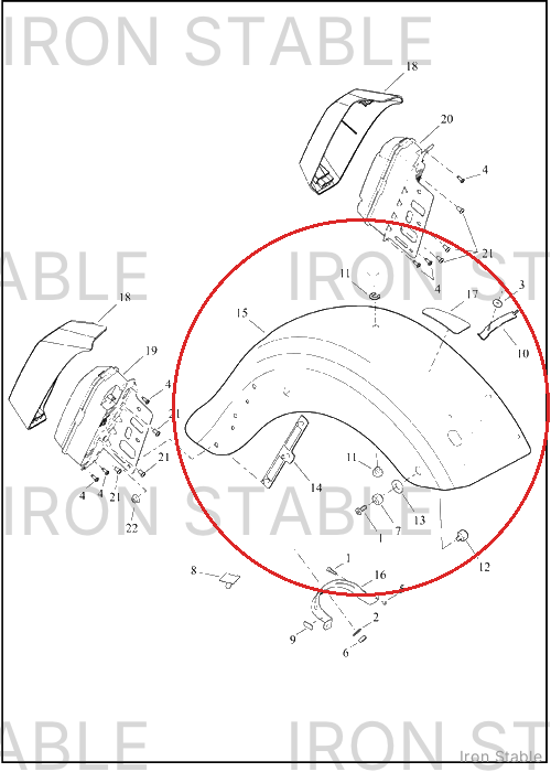Harley-Davidson Fender, Rr, Sub-Assembly, Solid