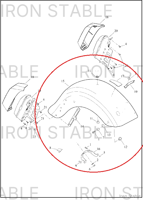 Harley-Davidson Fender, Rr, Sub-Assembly, Solid