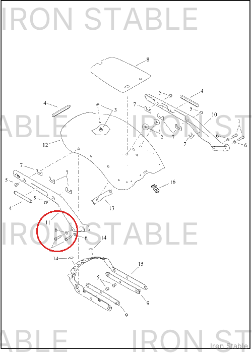 Harley-Davidson Support, Rr Fnd, Rh