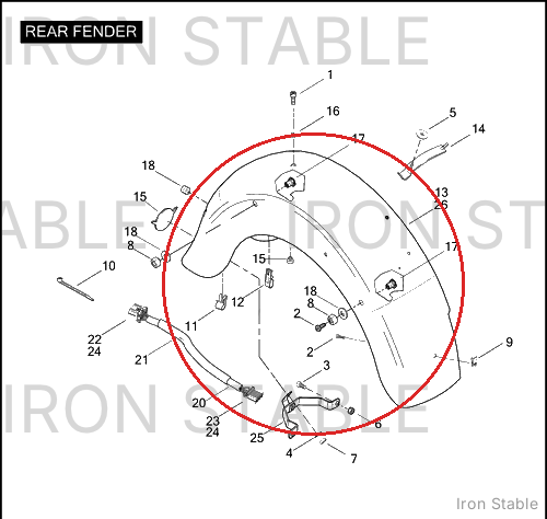 Harley-Davidson Fender Assembly, Rr/Dom