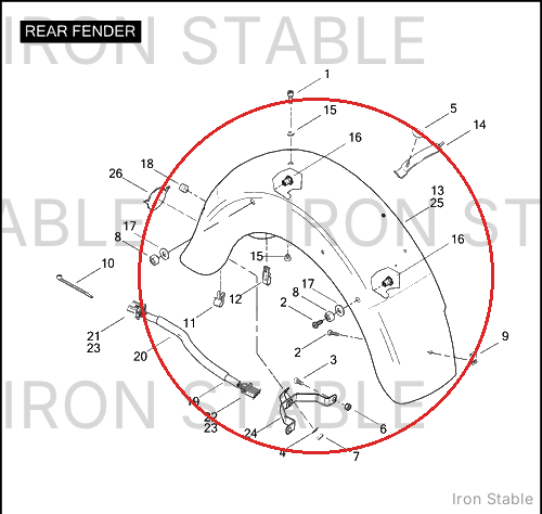 Harley-Davidson Fender Assembly, Rr/Hdi