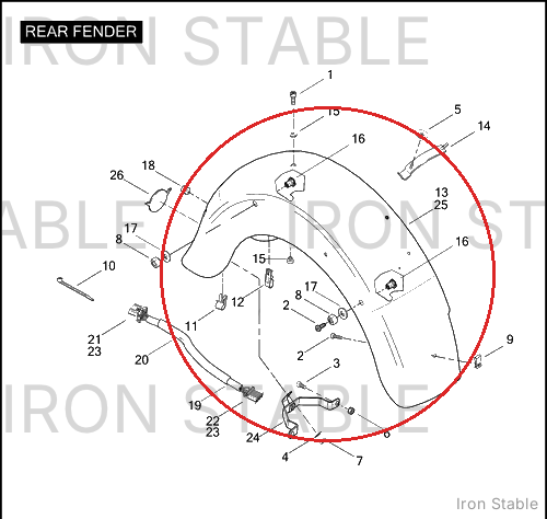 Harley-Davidson Fender Assembly, Rr/Hdi