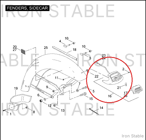 Harley-Davidson Sidecar Fendertip Light
