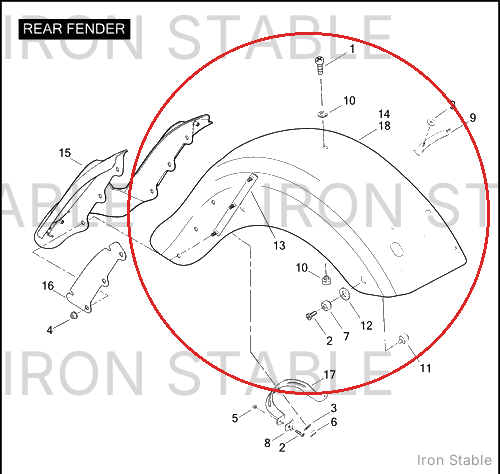 Harley-Davidson Fender Assembly, Rr/Dom