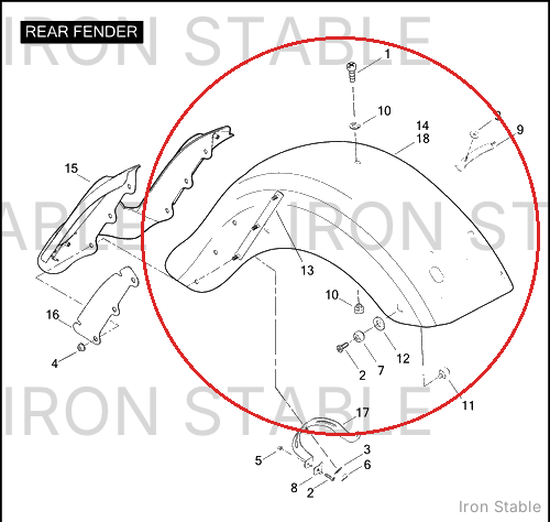 Harley-Davidson Fender Assembly, Rr/Dom