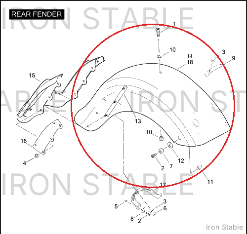 Harley-Davidson Fender Assembly, Rr/Hdi, Fltrse3, Yell