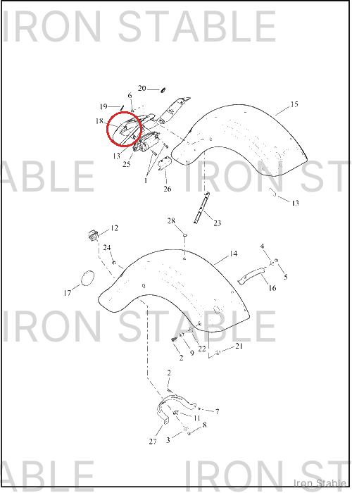 Harley-Davidson Tailsect, Ctr Bodywork, X