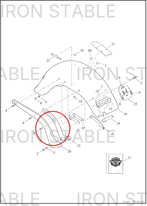 Harley-Davidson Support Assembly, Lh-Fndr/Blk Gloss