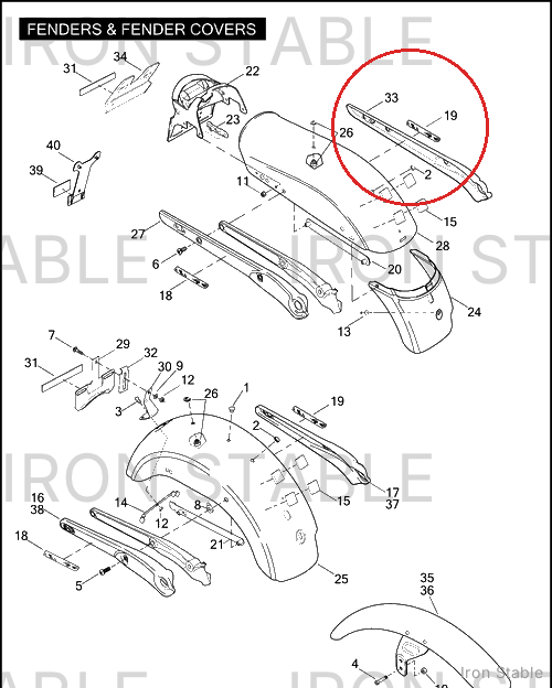 Harley-Davidson Cover, Fender Support, Lh, Chr