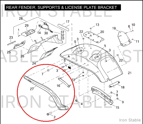 Harley-Davidson Fender Support, Lh, Yellow Pea