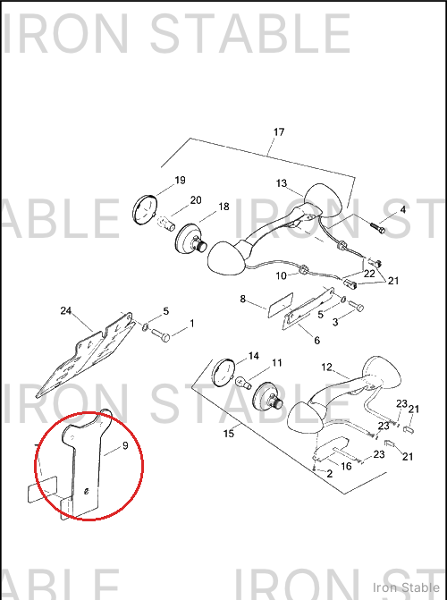 Harley-Davidson Bracket, Refl'ctr, Lic'se Plt/Hd