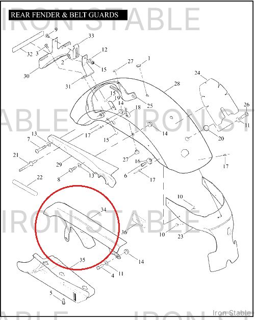 Harley-Davidson Guard, Belt/Chn, Assembly, Gls Blk