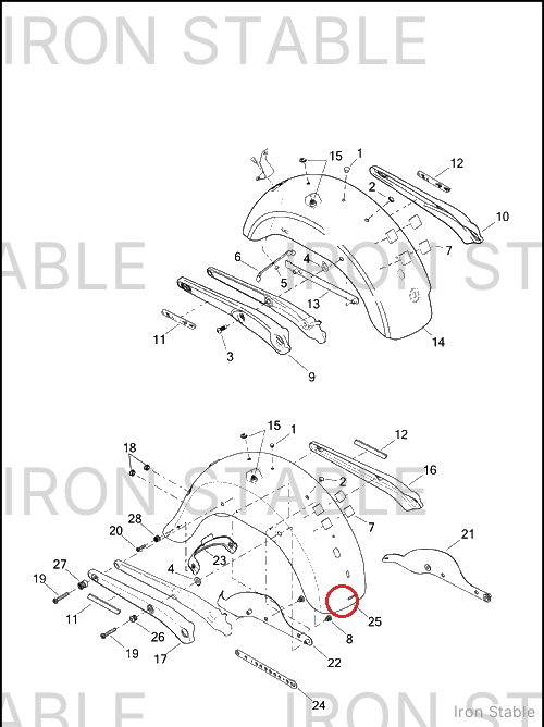 Harley-Davidson Fender, Rr