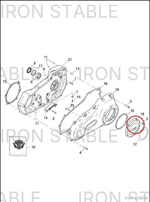 Harley-Davidson Clutch Cover, 110, Chrome Derb