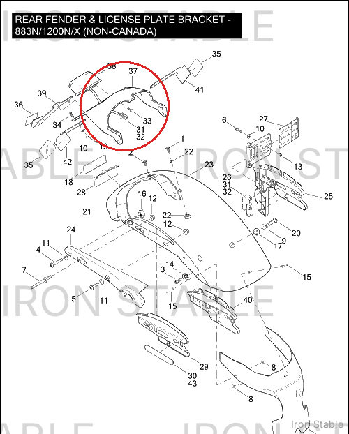 Harley-Davidson Lic'se Plt Module, Cntr/Dom