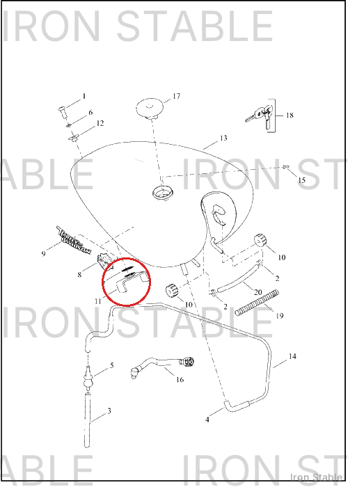 Harley-Davidson Tank, Fuel, Rear Isolator