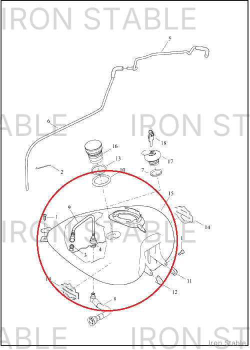 Harley-Davidson Tank, Fuel, Assembly, Solid, Side Fill