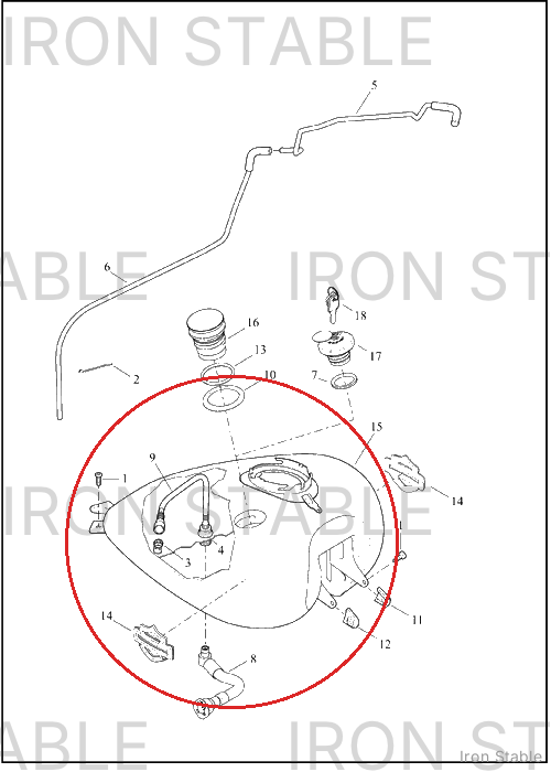 Harley-Davidson Tank, Fuel, Assembly, Solid, Side Fill