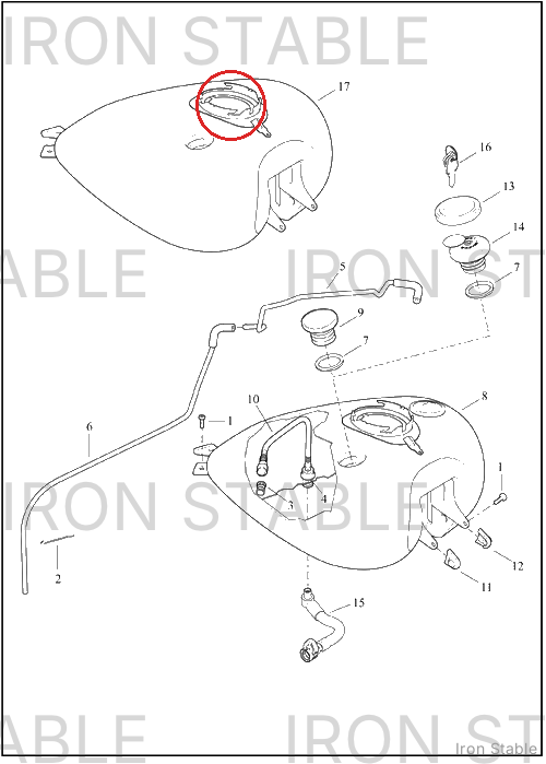 Harley-Davidson Tank, Fuel, Side Fill, Primed