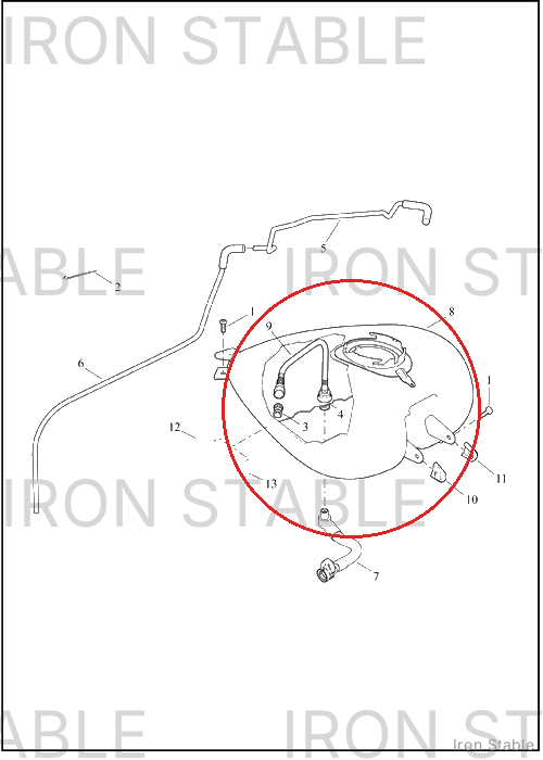 Harley-Davidson Tank, Fuel, Assembly, Solid, Center Fi