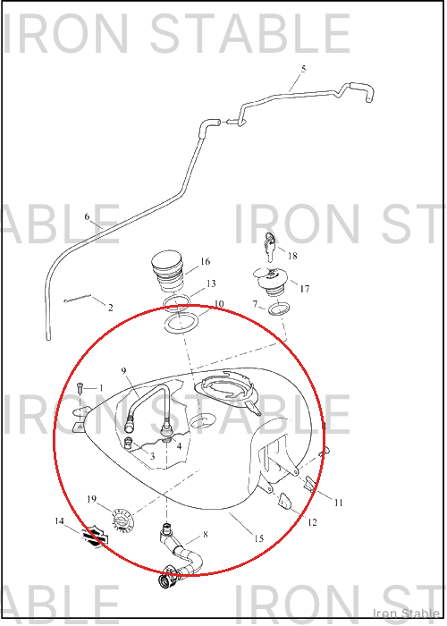 Harley-Davidson Tank, Fuel, Assembly, Solid, Side Fill