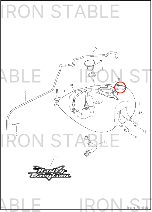 Harley-Davidson Tank, Fuel, Assembly, Pnstrp, W/Medall