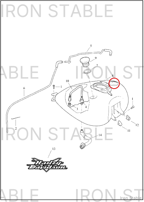 Harley-Davidson Tank, Fuel, Assembly, Pnstrp, W/Medall