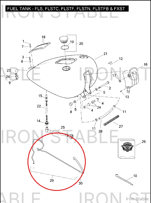 Harley-Davidson Vent Line Assembly, F'tnk