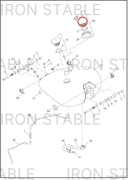 Harley-Davidson Cap, Fuel, &Key Assembly, Locking, Bla