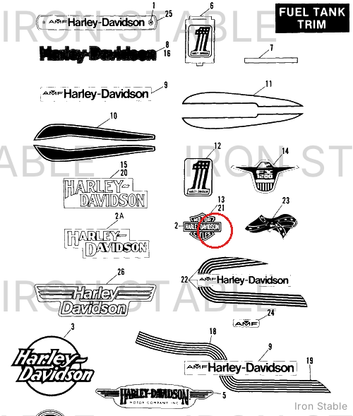 Harley-Davidson Decal, Fuel Tank